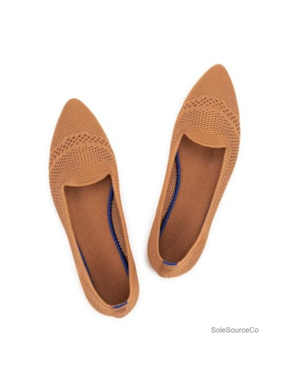 Women's Slip-On Loafer Flats Comfortable Knit Shoes Pointed Toe